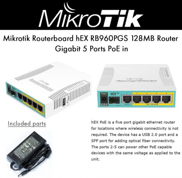 MikroTik 5 Port Gigabit Ethernet Router - RB960PGS