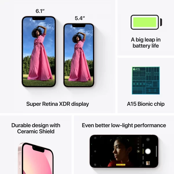 Apple iPhone 13 (128GB), Pink - Unlocked - Image 3